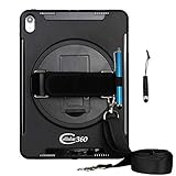 Cellular360 Shockproof Case for iPad Pro 11-inch 2018,Car Headrest Mount Case with a 360 Degree Rotatable Kickstand, Handle, Pencil Holder and Shoulder Strap (Black)