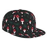Amanita - Gorra de béisbol ajustable para hombre y mujer, diseño de hongo Amanita, con visera plana, color negro
