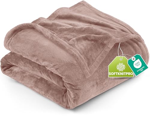 utopia bedding fleece blanket twin size rose pink (60x80 inches) ultra soft warm lightweight microfiber breathable anti-static cozy winter bed blanket, all-season home decor gift for men & women