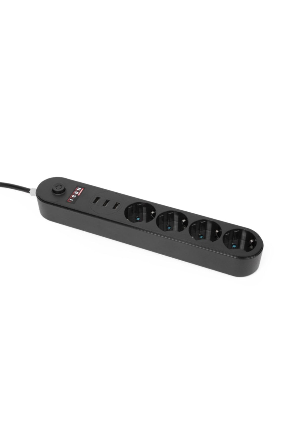 Ultratekno Akım Korumalı 4'lü Priz 3 Port Usb Çoklu Grup Priz 2 Metre Kablo 10a - Siyah