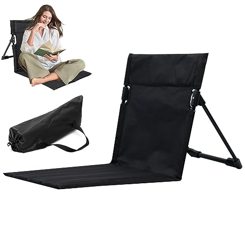 Jorzer Silla De Playa Esterilla Reclinable Esterilla De Playa Ligera con Respaldo Montaje En Un Solo Paso Esterilla De Playa Plegable Silla con Bolsa De Transporte para Jardín Camping Parque Negro