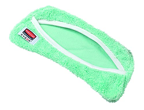 Image of Rubbermaid Commercial HYGEN Quick-Connect Flexible Microfiber Mop Cover-Dust and Dirt, 8-inch, Green, Wet /Drop Mop Frame for Floor Cleaning on Title /Hardwood /Laminate Floors