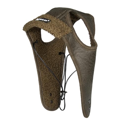 Rockreyoa Winter Warme Hundemütze mit Ohrenklappen Pilotenmütze Haustier Fliegermütze Wintermütze Hundehut Outdoor Kostümkappen für Hunde Party Fotografie Kostüm Feste Outdoor-Aktivitäten Braun L