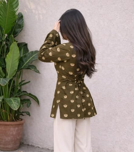 Image of FIRSTRAIN Women Printed Rayon Short Kurti | Soft Breathable Rayon Short Top for Office & Casual Use