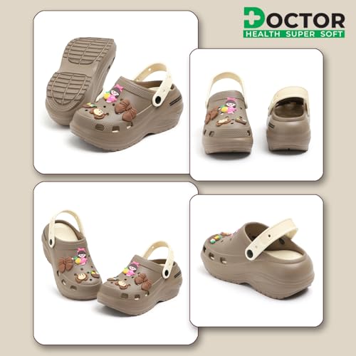 Image of DOCTOR HEALTH SUPER SOFT Women's Cartoon Charm Clogs | Lightweight EVA Slip-On Sandals | Breathable Anti-Slip Casual Garden Shoes for Boys Girls Indoor Outdoor Everyday Wear