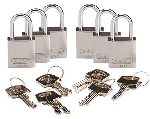 Brady 133296 Keyed Padlock, Alike Key, Aluminum (Pack of 6)
