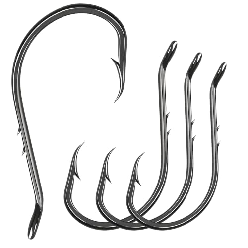 9KM DWLIFE Octopus Hooks, 100/50Pcs Double Barbed High Carbon Steel Hooks