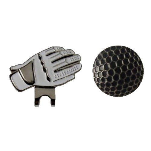 Nema Gloves Shape Golf Hat Visor Clip with Magnetic Golf Ball Marker - Black