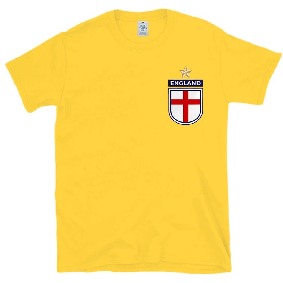 England Tshirt Tee Top World Cup 2026 Football Shield Design Mens Kids Unisex Yellow
