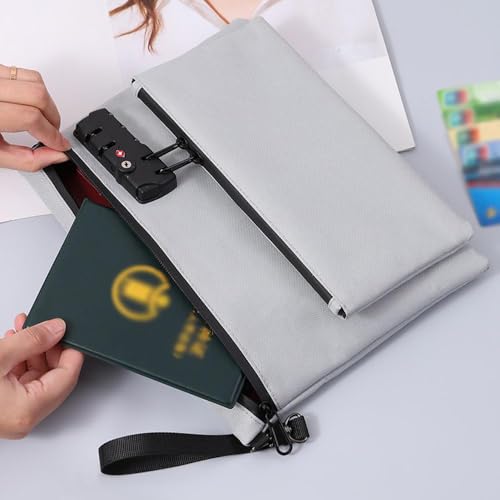 Travel Lock Bag, Money Bag with Lock and Zipper, Double Layer Anti-Theft Handbag with 3-Digit Code, Travel Bag with Lock, Secure for Suitcases, Backpacks, Gym Bags3