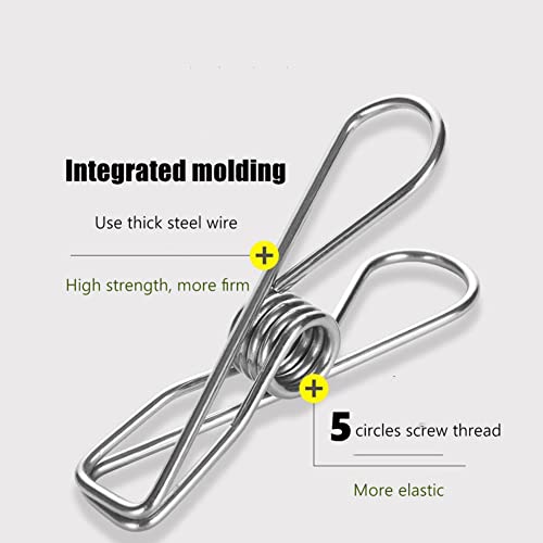 20 Pack Stainless Steel Chip Clips 2 Inch Wire Utility Clothespins Metal Paper Clips Food Clips Bag Clips For Outdoor Home Kitchen,Silver #TOP2