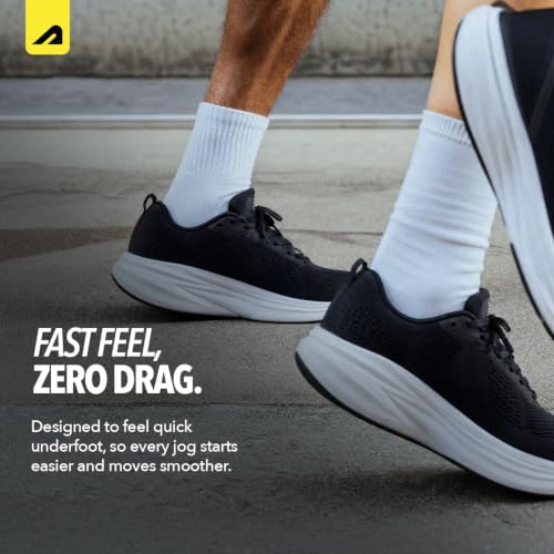 Image of Boldfit Running Shoes for Man Comfortable Sports Shoes for Men Running Lightweight Gym Shoe for Men Workout Soft Cushioned Walking Shoe for Man Anti Slip Gym Footwear- Velocity, Black White, UK 06