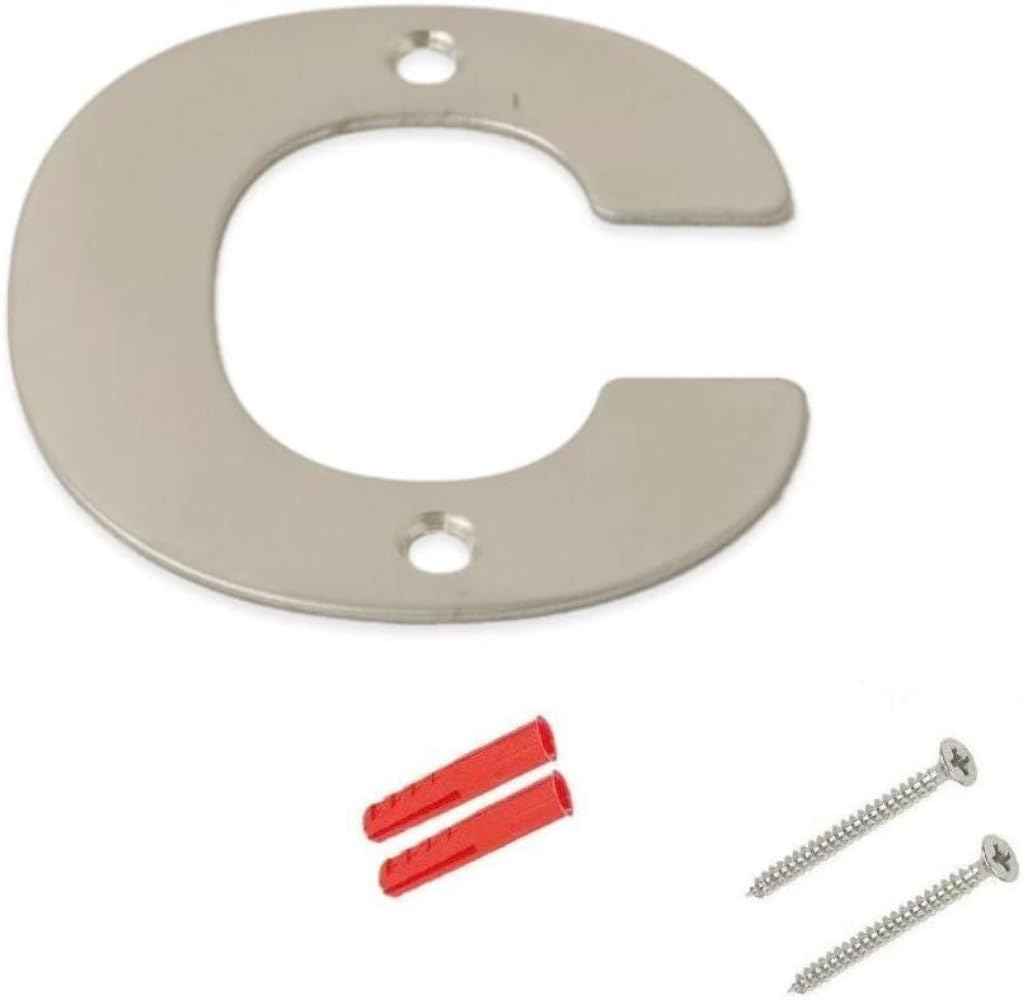 SISI UK® Stainless Steel Front House Door Numbers with Brushed Finish 3'' with Screws (Letter C)