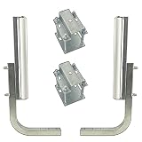 Boat Trailer Guides-on System, Heavy Duty 2 PCS Steel Trailer guide poles, with White PVC Tube Cover