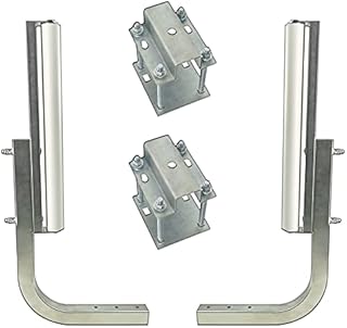 Boat Trailer Guides-on System, Heavy Duty 2 PCS Steel Trailer guide poles, with White PVC Tube Covers,Mounting Hardware Included, for Ski Boat, Fishing Boat or Sailboat Trailer, 22~28.1-Inches