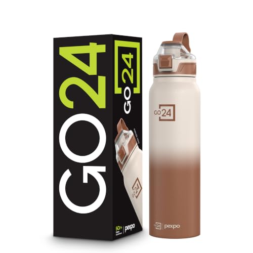 Image of Bottle 940ml | Hot and Cold Flask | ISI Certified Stainless Steel Bottle | 3 Layer Insulation | Leakproof | for Home, Office | 2-Year Warranty |Amaze X| Cream - Coffee