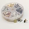 Chenkou Craft 1 Box 120PCS 6 Colors Brass Cord Ends Cap Glue-in End Cap Leather Cord Finding Kit for Kumihimo Jewelry and Tassel (Mix, 6x10mm) #1