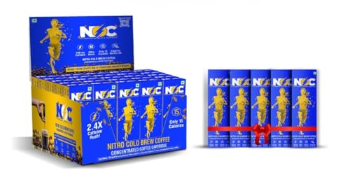 Image of NOC Monthly Pack (Buy 25 Get 5 Free) - India's First High-Caffeine Cold Brew Coffee Shot | 2.4x High-Caffeine Liquid Instant Coffee | Premium Brazil & Ethiopia Bean Blend | Smooth, Creamy & Low-Acidic
