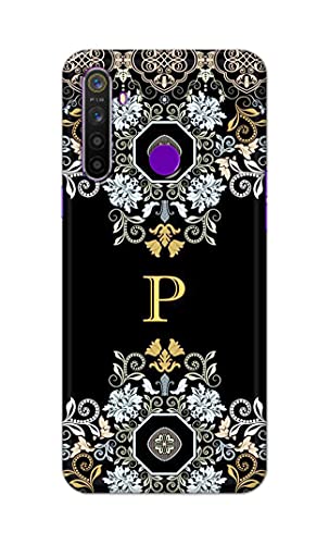 Image of Printed Hard Back Cover Case for Realme 5 | Realme 5s | Realme 5i | Realme Narzo 10 Back Cover (Alphabet P) -1803