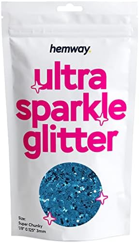 Hemway Premium Ultra Sparkle Glitter Multi Purpose Metallic Flake for Arts Crafts Nails Cosmetics Resin Festival Face Hair - Mother of Pearl Iridescent - Ultrafine (1/128" 0.008" 0.2mm) 100g / 3.5oz