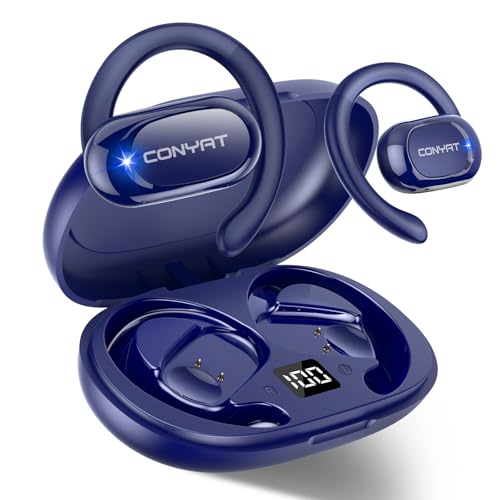 Conyat AI Ecouteur Traducteur Instantané, 58H Bluetooth 5.4 Ecouteurs sans Fil Open Ear, 7 Modes de Traduction, pour Affaires/Études, Bleu