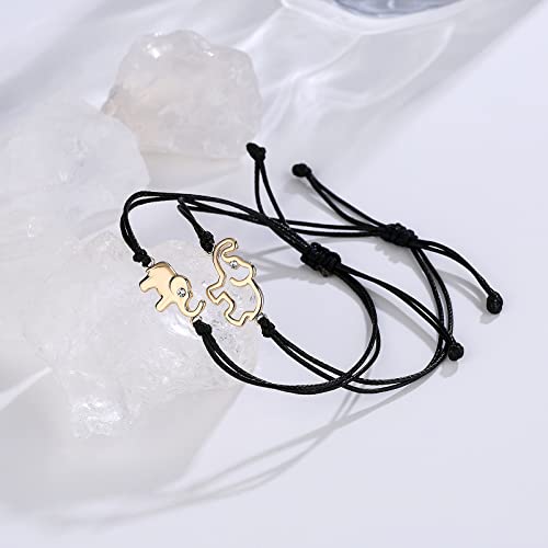 Ascona Mother Daughter Bracelets Set for 2/3, Mom Daughter Elephant Matching Bracelet Mothers Day Gift4