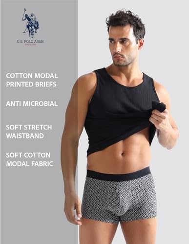 Image of U.S. Polo ASSN. Men PT005 Cotton Modal Printed Premium Underwear Trunks -Pack of 1