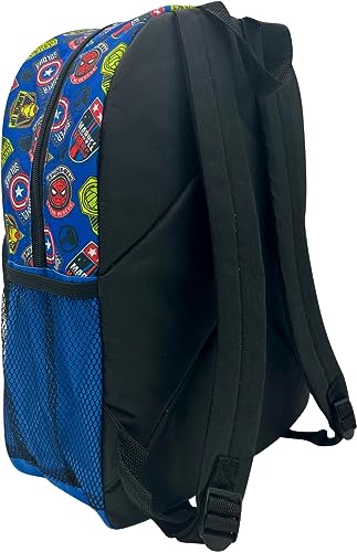 Mochila escolar cargo licenciada Marvel Superheroes 40,6 cm para meninos, Vingadores, preto e azul,
