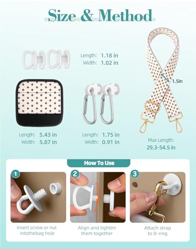 Image of Bag Strap Charms Crossbody for Bogg Bag Accessories - Shoulder Strap Neoprene Luggage Handle Wrap for Suitcase & 2 Key Holders Coffee Geometry Pattern