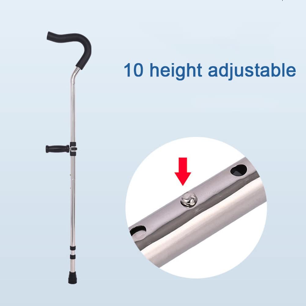 Stampelle Ascellari per Adulti, Stampelle da Passeggio Mediche Rimovibili, Altezza Regolabile a 10 velocità, Ammortizzazione a Molla, Altezza Applicabile 155~178 cm, 1 Paio