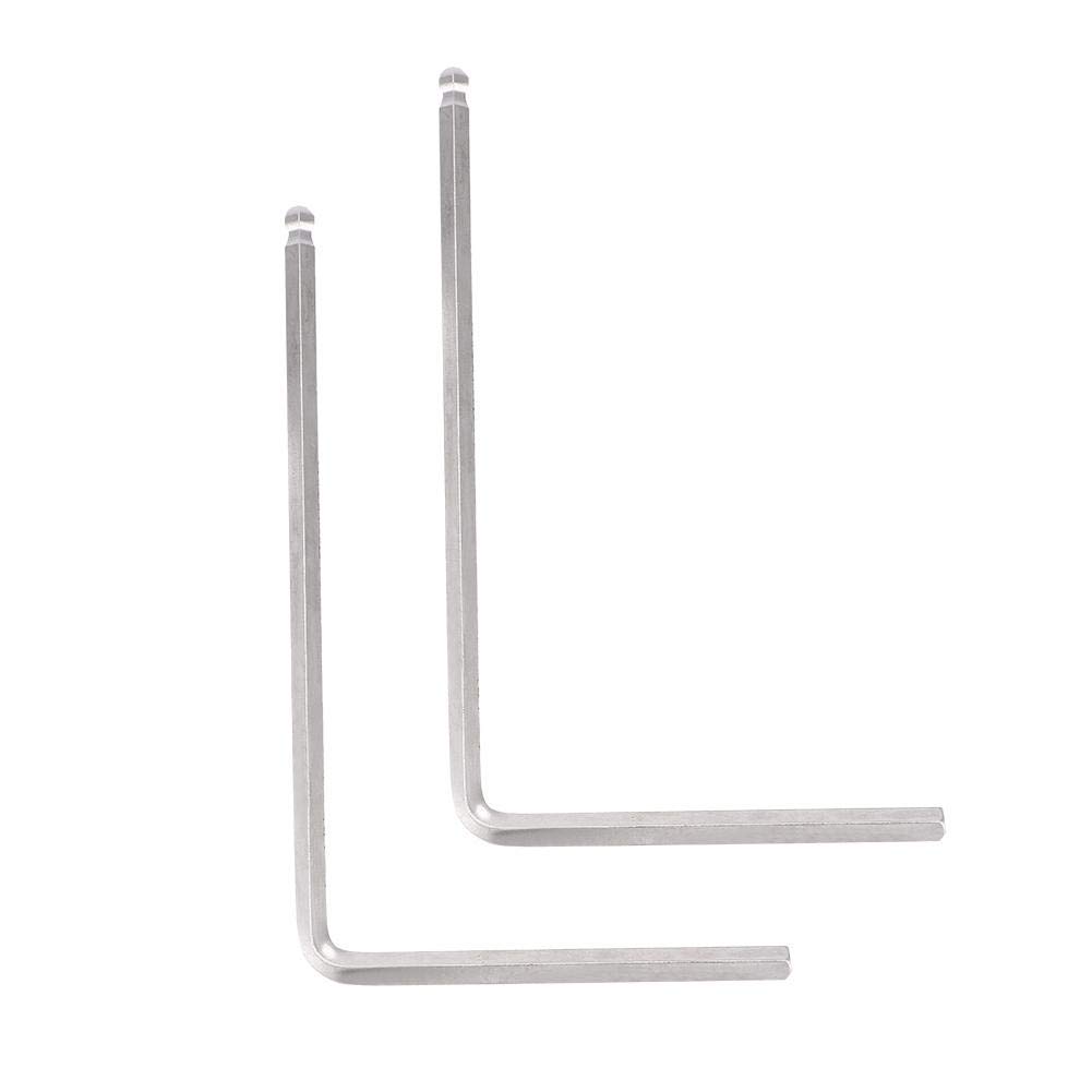 Dilwe Klucz do gitary, 2 szt. metalowy klucz narzędzie 4 mm / 5 mm końcówka kulowa do gitary akustycznej (5 mm - srebrna)