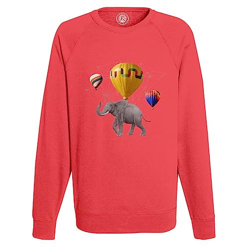 Sweat Shirt Homme Éléphant Volant Montgolfière Collage Art Surréalisme