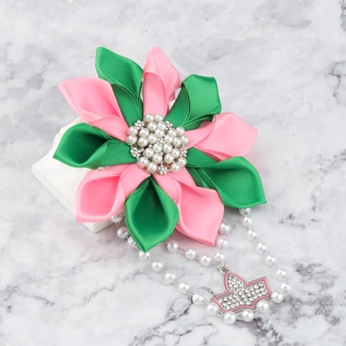 Image of POTIY Pink and Green Sorority Gift Pink Green Brooch Pin Graduation Gifts for Women