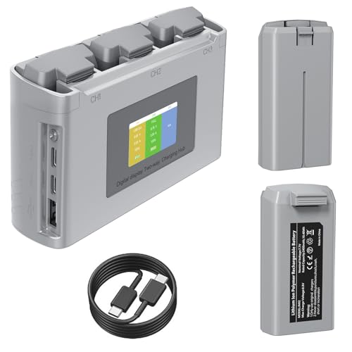 Dregin Mini 4K Battery and Mini 2 Intelligent Battery with Two-Way Charging Hub 2400mAh 7.7V Replacement Battery Compatible with DJI Mini 4K / 2/2 SE/SE Drone