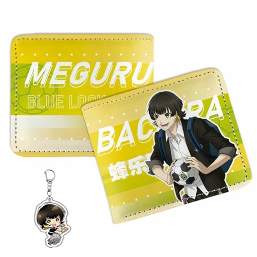 Blue Lock Wallet for Men Women Anime Bifold Wallet Blue Lock Purse Card Holder Seishiro Nagi (A-Meguru Bachira)