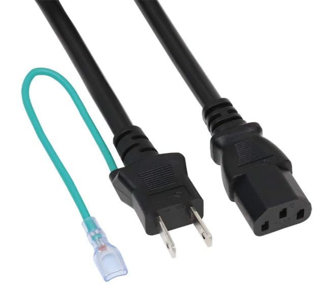 EnergyPro AC電源ケーブル 1.8m PSE規格品 3ピンソケット(メス)⇔2ピンプラグ(オス) 15A 125V ACコンセント コネクタ アース線付き