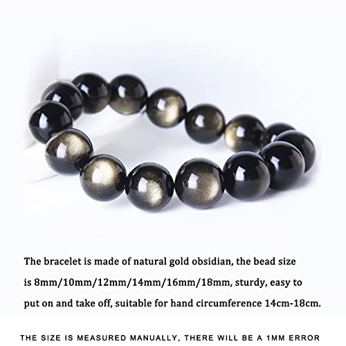 Bracelet obsidienne noire perles de qualité supérieure pour hommes - 3