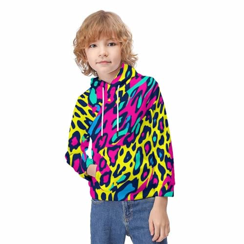 Sweat à capuche imprimé 3D zébré pull coloré ado 6-15 ans 12-14Y