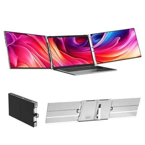 Image of 14-Inch WUXGA 60Hz 100% sRGB Dual Portable Monitor Extender | for 13.3-16 inchLaptops,Plug and Play,Aluminum Alloy,USB-C & H /D Interface,Suitable for Work,Travel and Commuting,Gaming