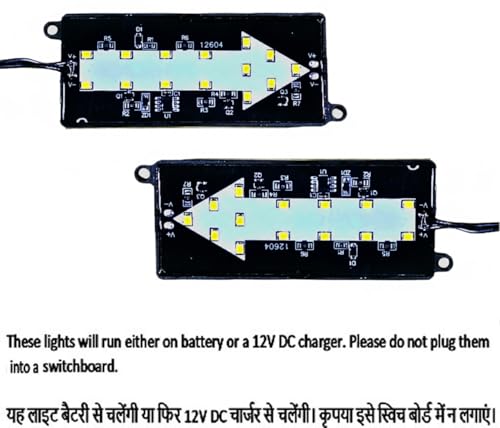 Image of 12V 5W Arrow LED Module Light for Car Bike Number Plate | Decorative Waterproof LED for Vehicle Modification (Pack of 2)
