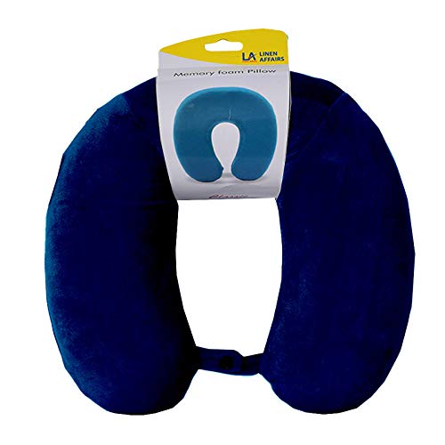 Bright Dacor Velvet & Fabric Travel Neck Pillows (Blue_TRAVEL-NECK-PI-001-16)