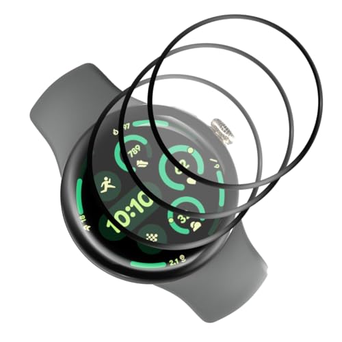 Rnnmeeko [3 Pack Protector de Pantalla para Google Pixel Watch 3 XL 45mm,[Anti-arañazos] 3D Curvo Bordes Cobertura Completo, HD TPU Película Protectora para Google Pixel Watch 3 XL 45mm