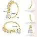 BSJ4U Hoop Nose Rings for Women Nose Piercings 20G Stainless Steel Nose Rings Hoops Heart Butterfly Flower Bow Teardrop Double Nose Hoops Gold Plated Clear CZ Nose Piercing Jewelry
