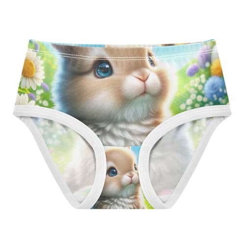 Toddler Girl Panties, Cute Rabbit Easter Eggs Daisy Girls Underwear Cotton, 2–8 Years