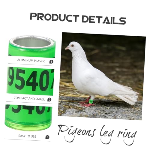 VANZACK 100 Peças Tornozeleira De Pombo Anéis De Perna De Frango Etiquetas De Tornozelo De Aves Nume