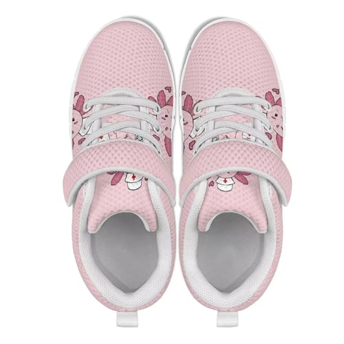 Girls' Athletic Shoes with Hook and Loop Kids Running Shoes for Travel4