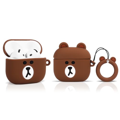 Ya en manzanajugosa.com: LEWOTE Funda compatible con Apple Airpods 4, cubierta protectora divertida y bonita de dibujos animados con llavero (Oso pequeño marrón)
