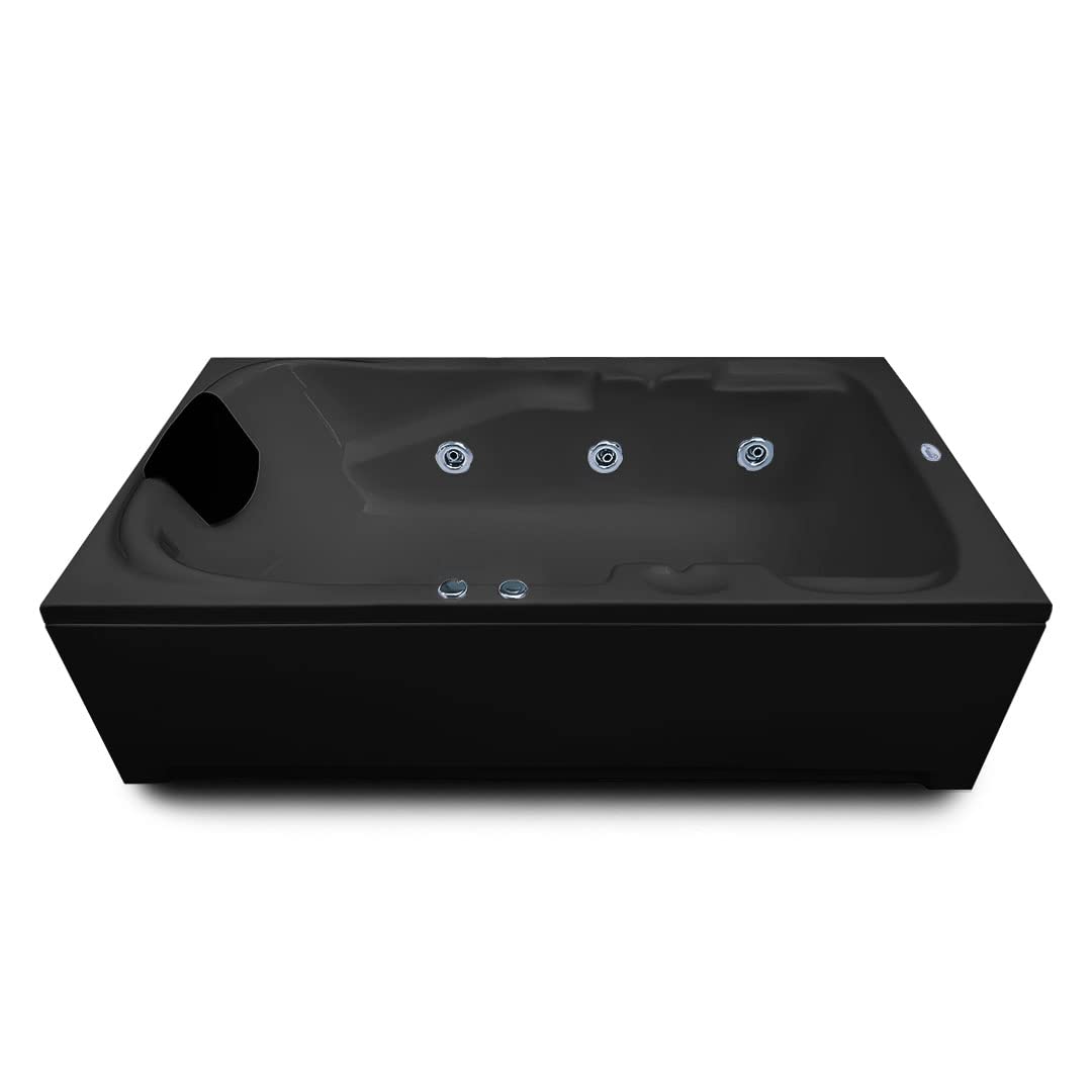 MADONNA Euro 5.5 Feet Acrylic Bathtub with Whirlpool Massage System - Black