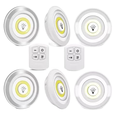 Pack 6 Luz Led Adhesiva con pulsador + 2 Mandos a Distancia Cover