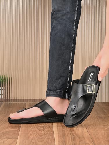 Image of DOCTOR HEALTH SUPER SOFT Men's Stylish Cushioned Slippers | Breathable, Skid Resistant, Adjustable Strap | PU Double Density Anti-Slip Casual Footwear for Everyday Comfort